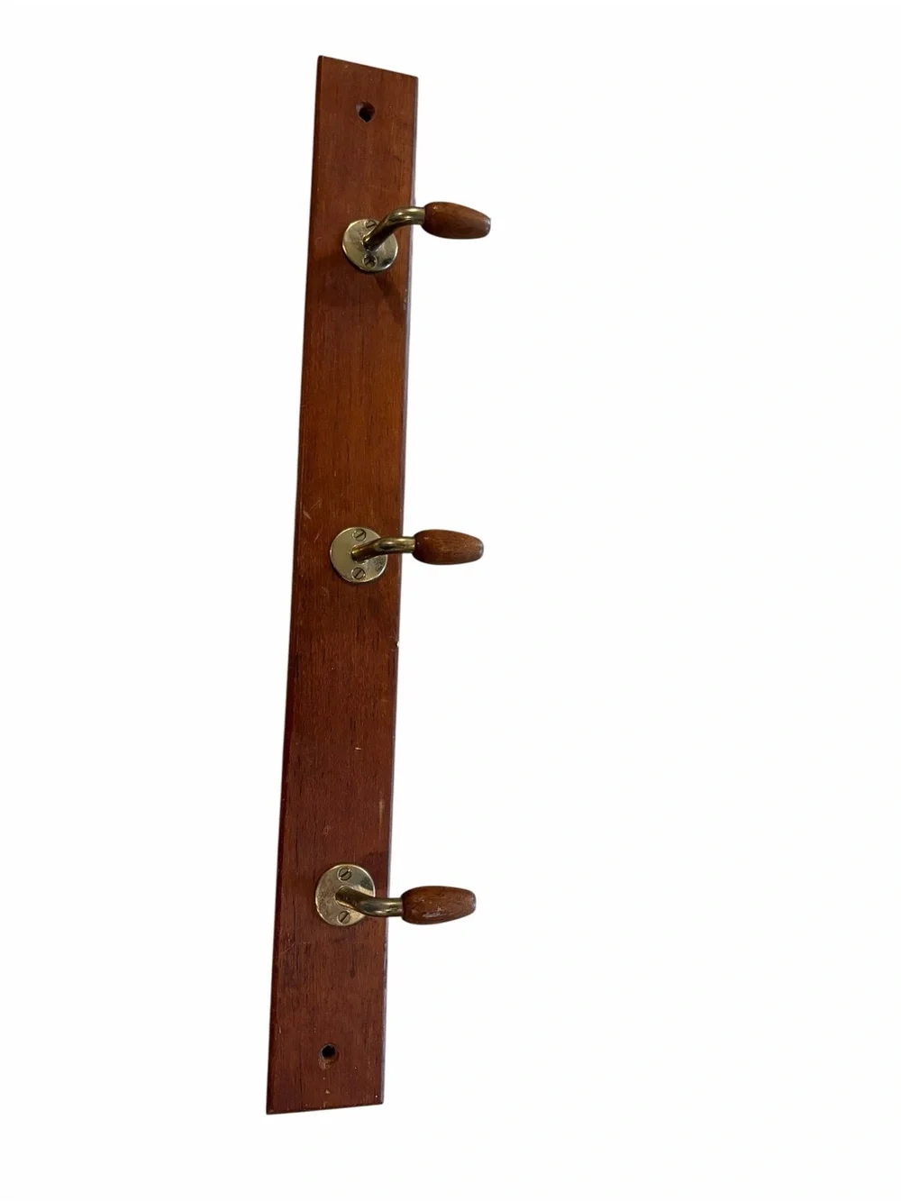Vintage Mid Century Teakwood Danish Wood Wall Hook Rack Brostromdesign